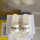 Dior Every-D Slides In White Embossed Lambskin