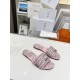 Dior Dway Slides in Pink Cotton with Toile de Jouy Sauvage Motif