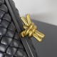 Bottega Veneta Knot Minaudiere Clutch In Black Intrecciato Lambskin