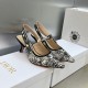 Dior J'Adior Slingback Pumps 65mm In White Toile de Jouy Voyage Motif