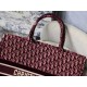 Dior Large Book Tote Bag In Bordeaux Oblique Embroidered Velvet