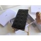 Dior Lady Dior Chain Pouch In Black Patent Cannage Calfskin