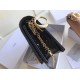 Dior Lady Dior Chain Pouch In Black Patent Cannage Calfskin