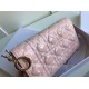 Dior Lady Dior Chain Pouch In Pink Patent Cannage Calfskin