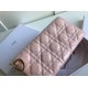 Dior Lady Dior Chain Pouch In Pink Patent Cannage Calfskin