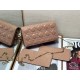 Dior Lady Dior Chain Pouch In Blush Patent Cannage Calfskin