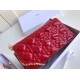 Dior Lady Dior Chain Pouch In Red Patent Cannage Calfskin