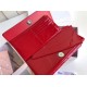 Dior Lady Dior Chain Pouch In Red Patent Cannage Calfskin