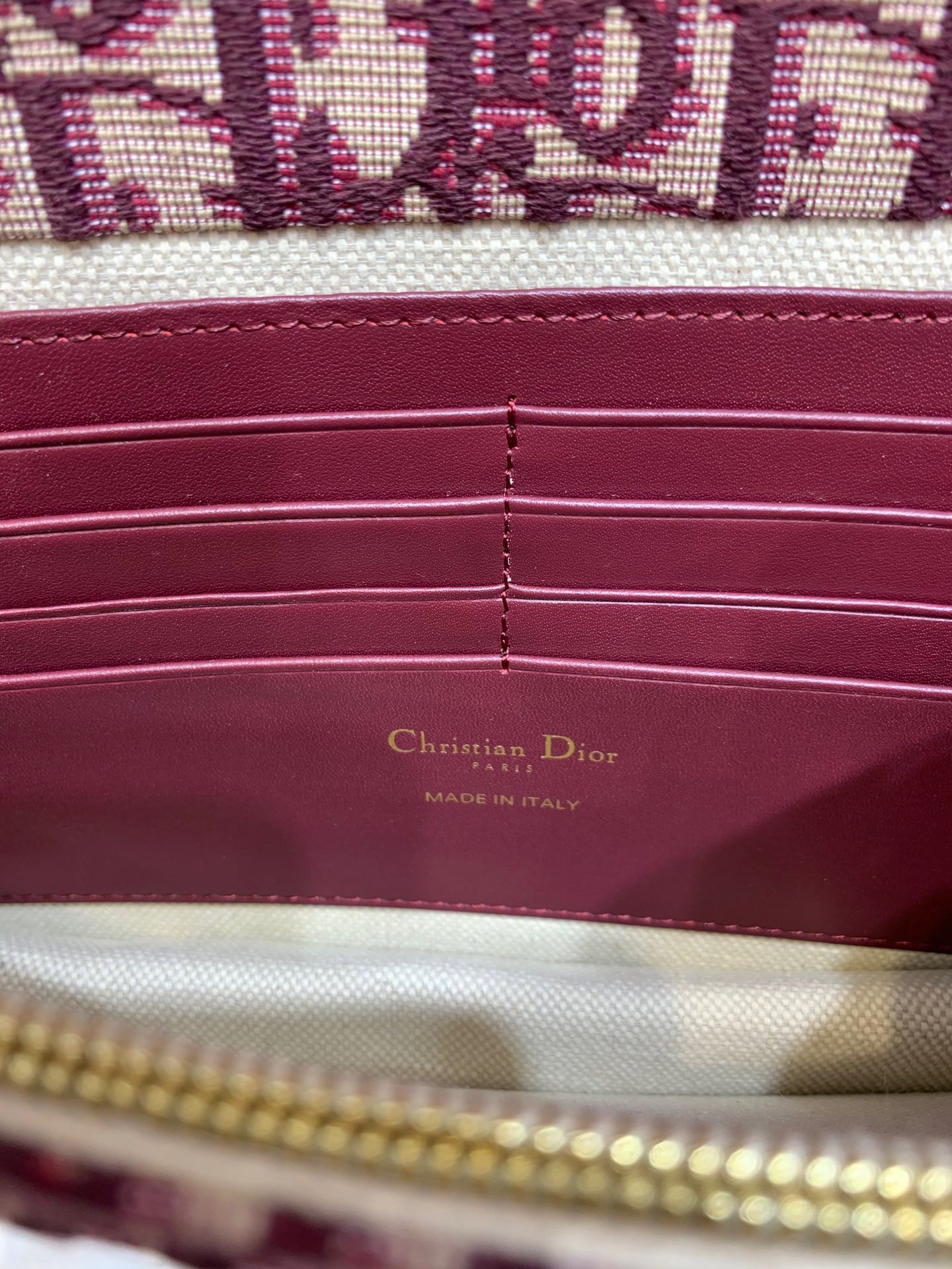 Dior Saddle Chain Pouch In Bordeaux Dior Oblique Jacquard