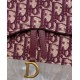 Dior Saddle Chain Pouch In Bordeaux Dior Oblique Jacquard