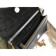 Dior Saddle Chain Pouch In Black Grained Calfskin