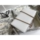 Dior Saddle Chain Pouch In White Grained Calfskin