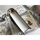 Dior Saddle Chain Pouch In White Grained Calfskin