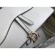 Dior Saddle Chain Pouch In White Grained Calfskin