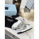 Prada District Sneakers in White and Grey Calfskin