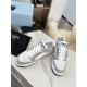 Prada District Sneakers in White and Grey Calfskin