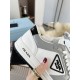 Prada District Sneakers in White and Grey Calfskin