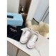 Prada District Sneakers in White and Pink Calfskin