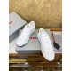 Prada District Low-top Sneakers in White Calfskin