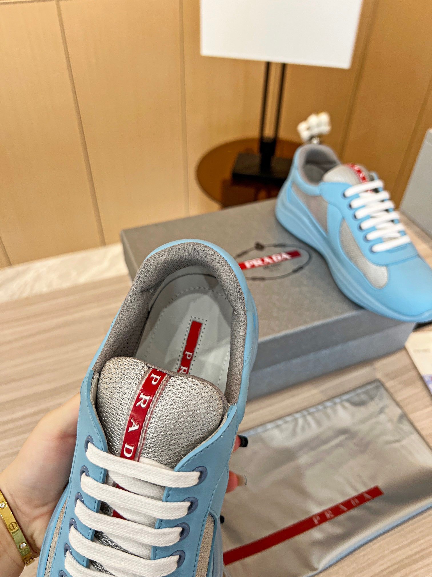 Prada America's Cup Sneakers in Blue Rubber and Bike Fabric