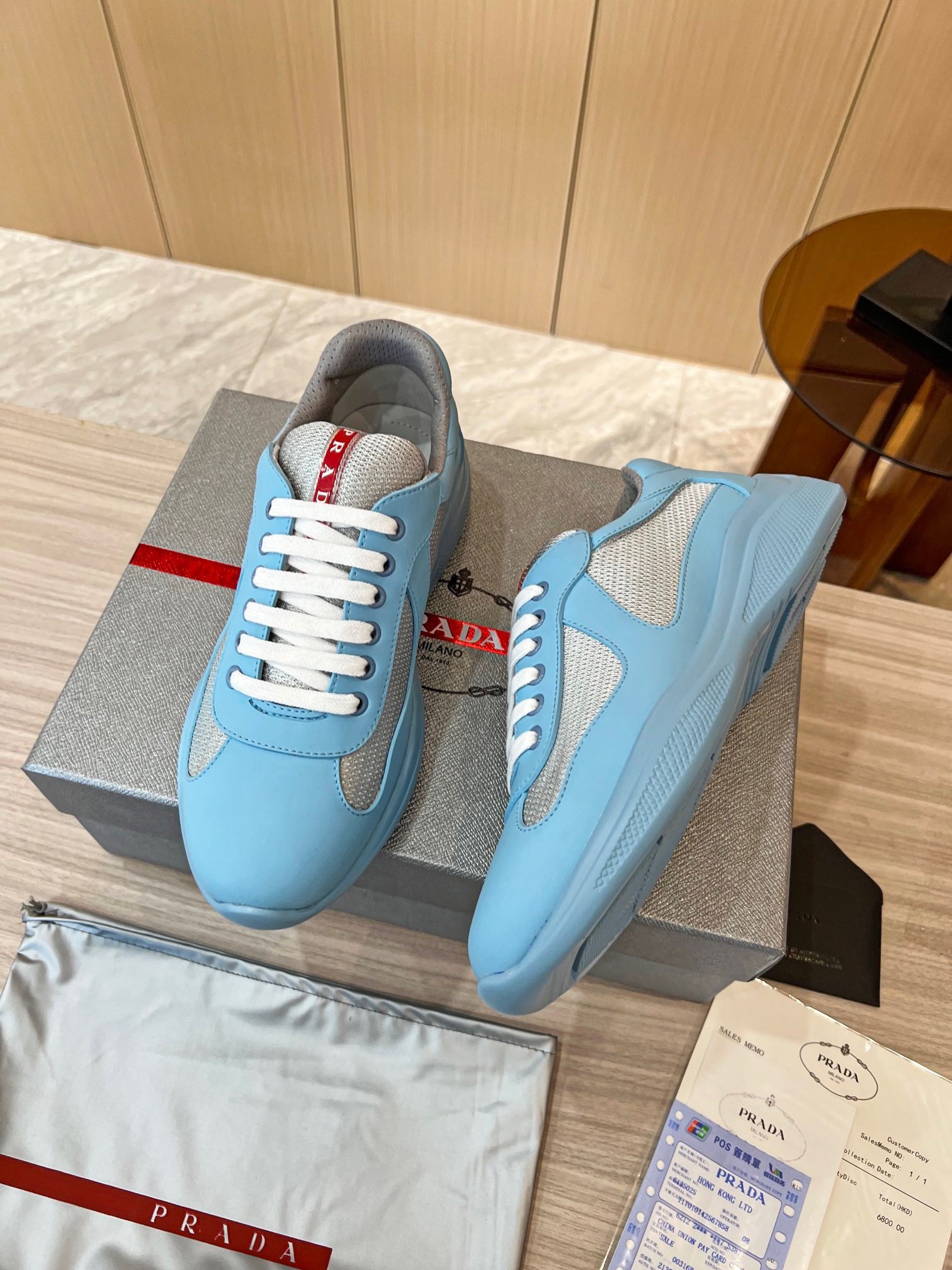 Prada America's Cup Sneakers in Blue Rubber and Bike Fabric