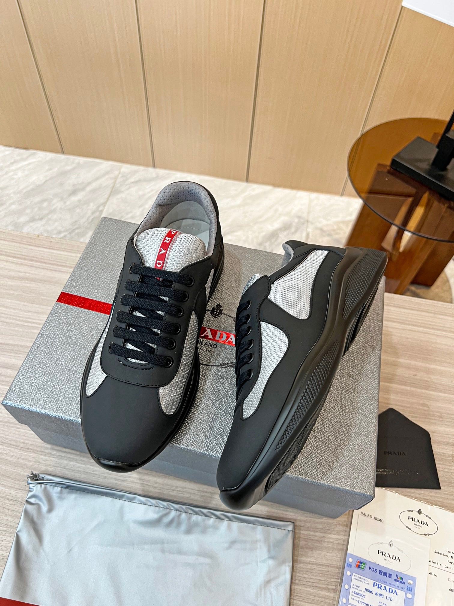 Prada America's Cup Sneakers in Black Rubber and Bike Fabric