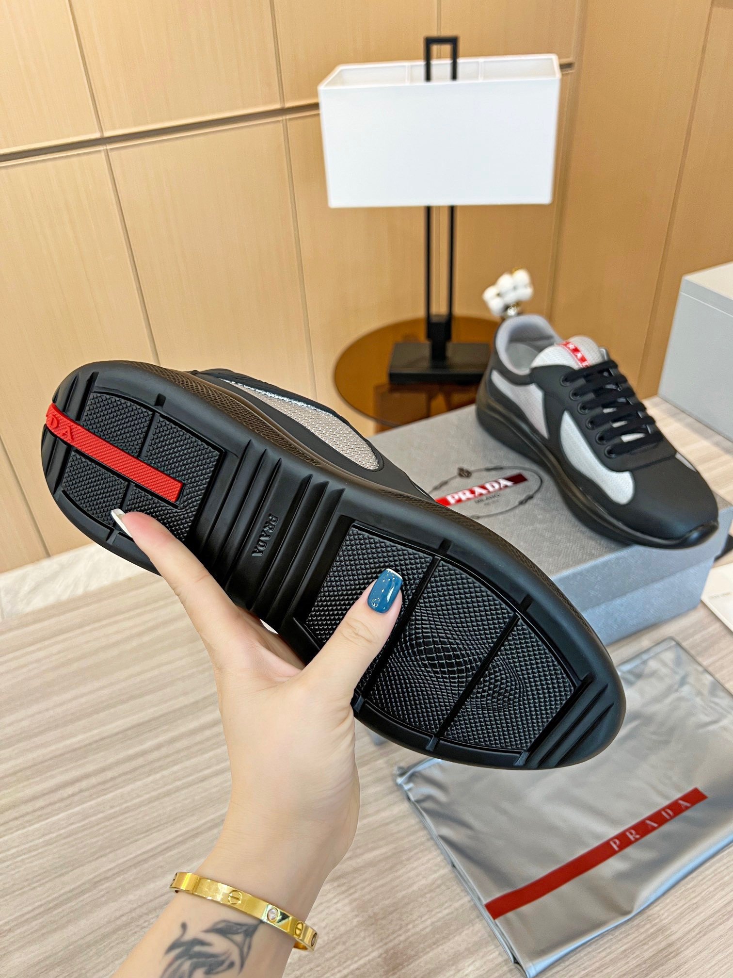 Prada America's Cup Sneakers in Black Rubber and Bike Fabric