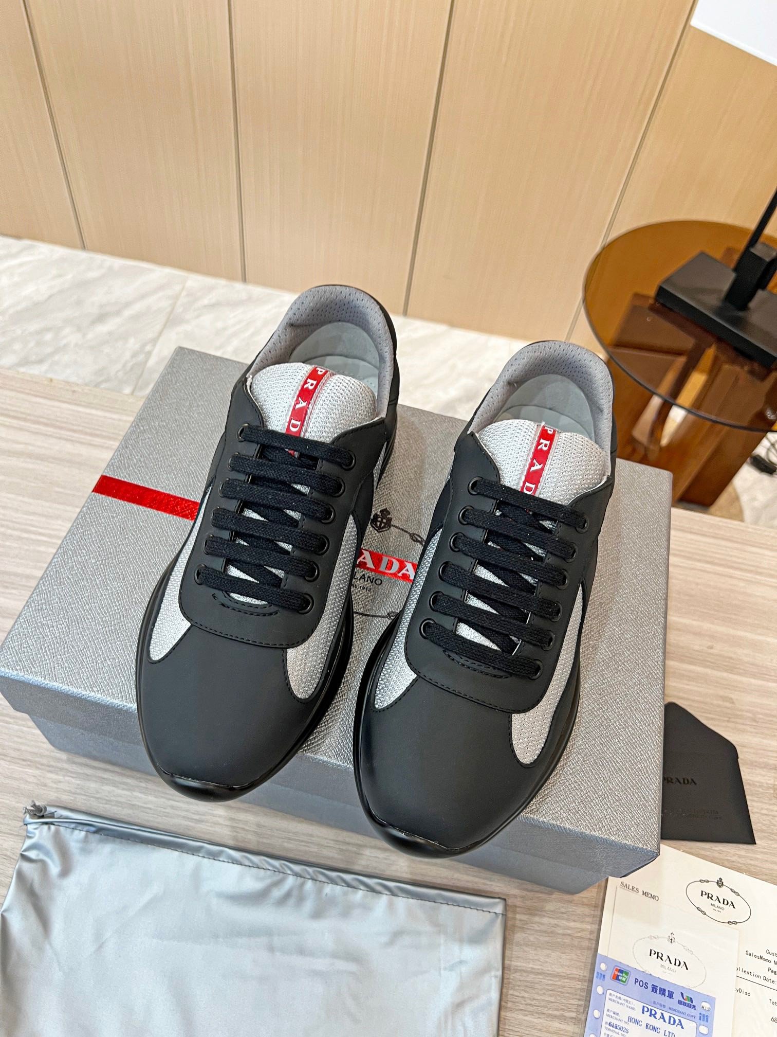 Prada America's Cup Sneakers in Black Rubber and Bike Fabric