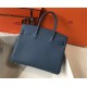 Hermes Birkin 30 Bag in Blue Agate Clemence Leather with GHW