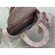 Dior Lady D-Lite Medium Bag in Grey and Pink Toile de Jouy Reverse Embroidery