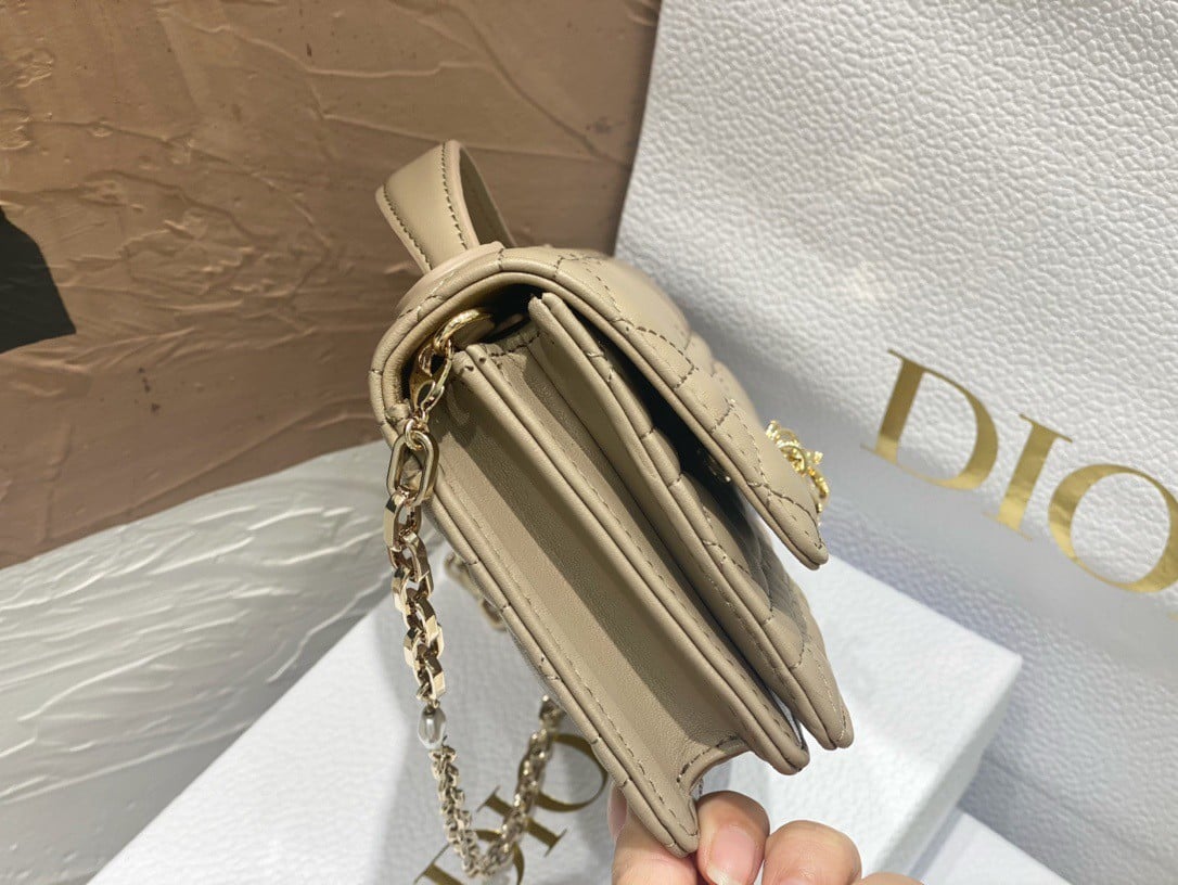 Dior Miss Dior Mini Bag In Beige Cannage Lambskin