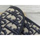 Dior Bobby East-West Chain Pouch in Blue Oblique Jacquard