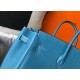 Hermes Birkin 30 Bag in Blue Jean Clemence Leather with GHW