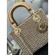 Dior Lady Dior Mini Chain Bag in Square with Strass and Beads