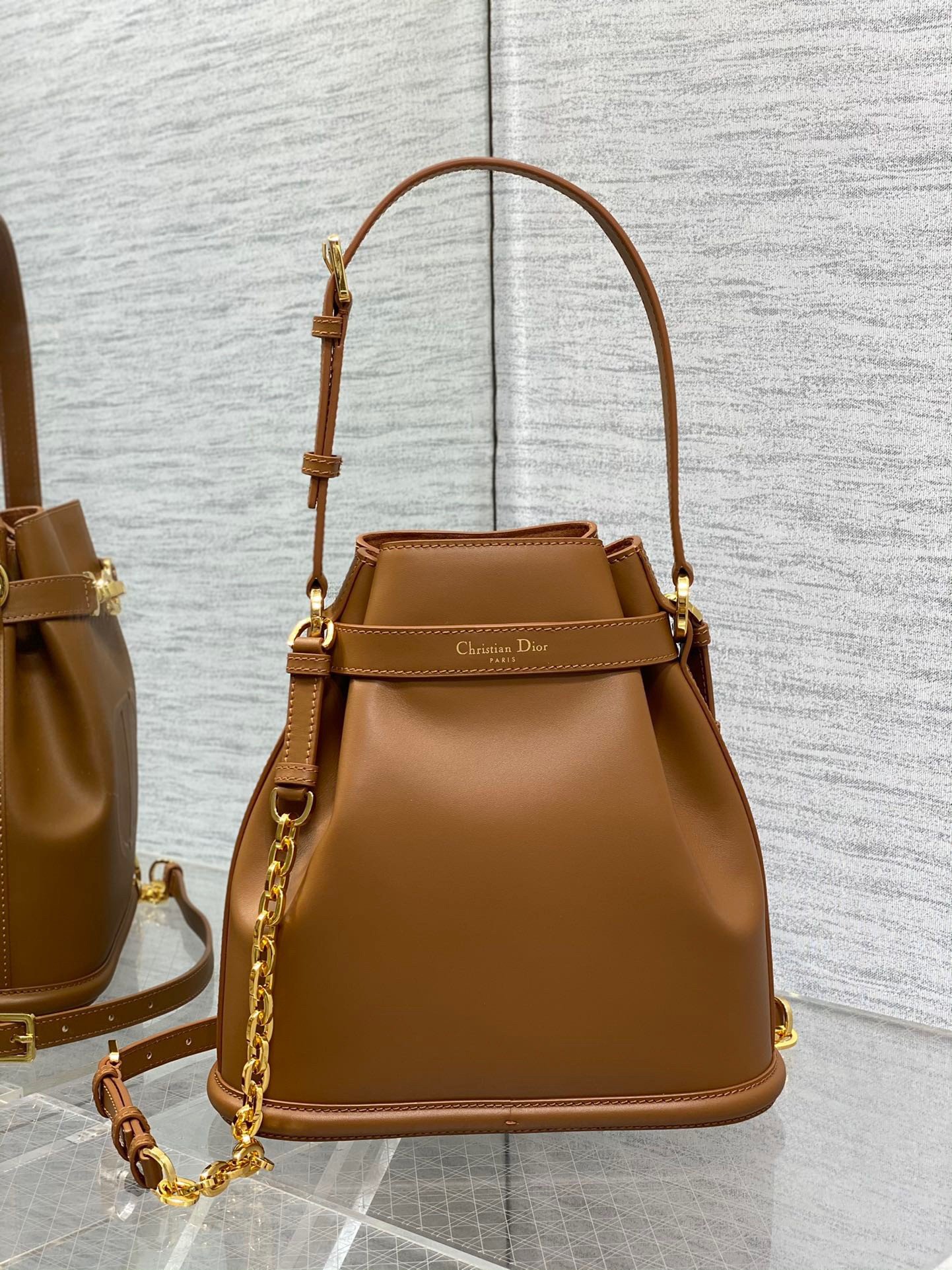 Dior C'est Medium Bag in Brown Saddle Calfskin