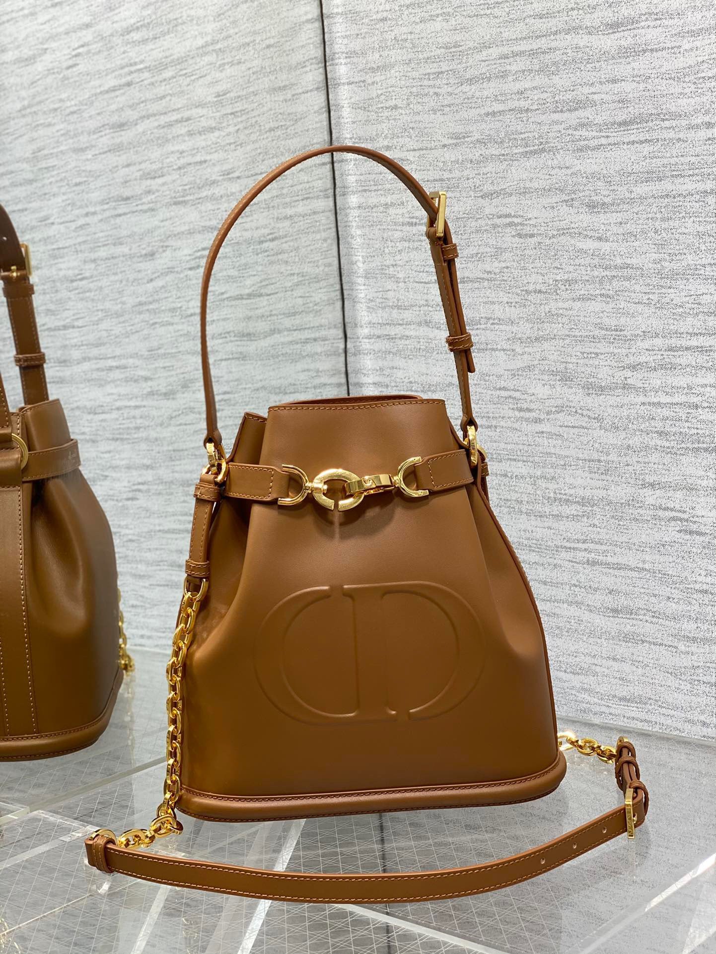 Dior C'est Medium Bag in Brown Saddle Calfskin