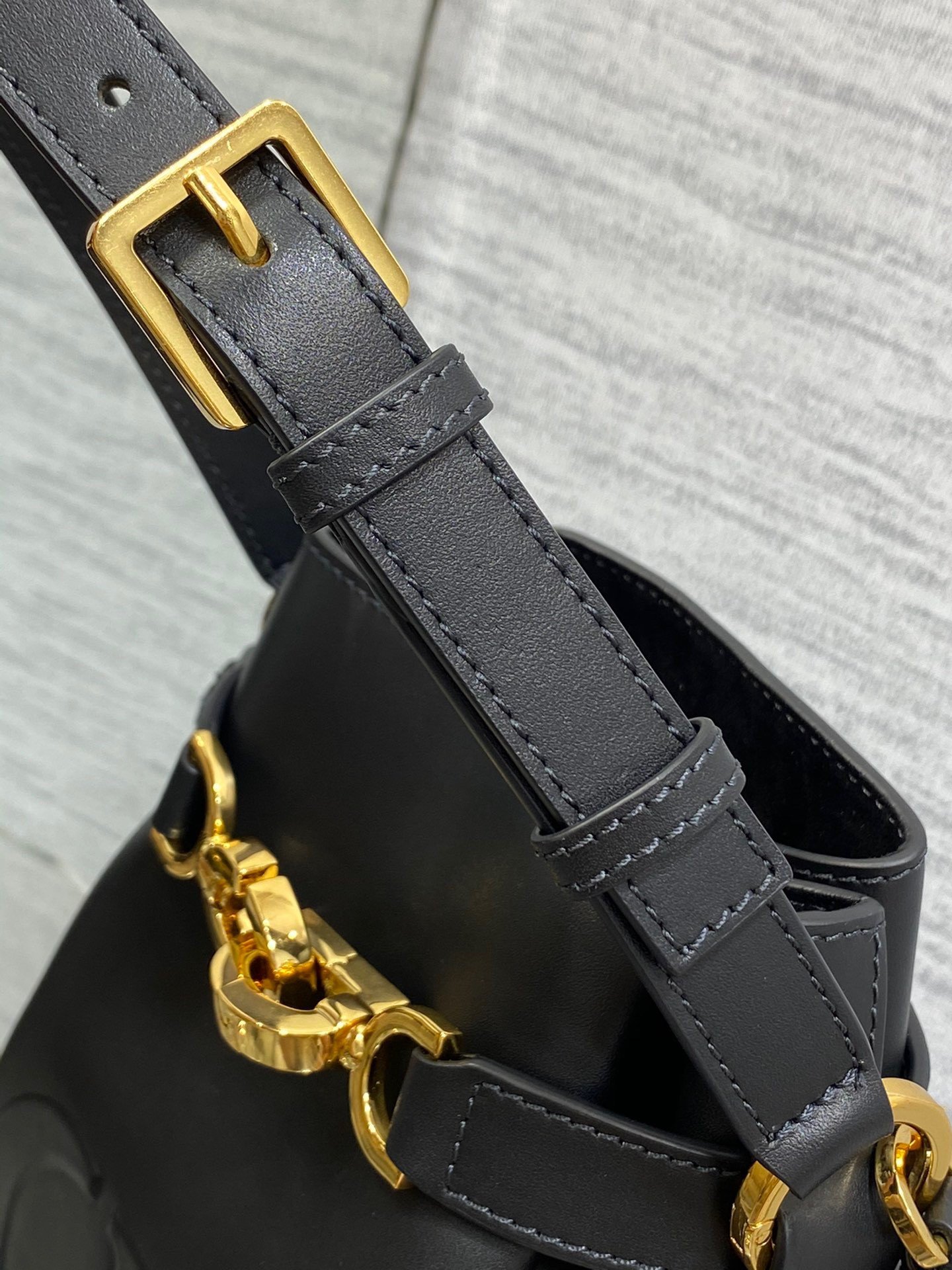 Dior C'est Medium Bag in Black Saddle Calfskin