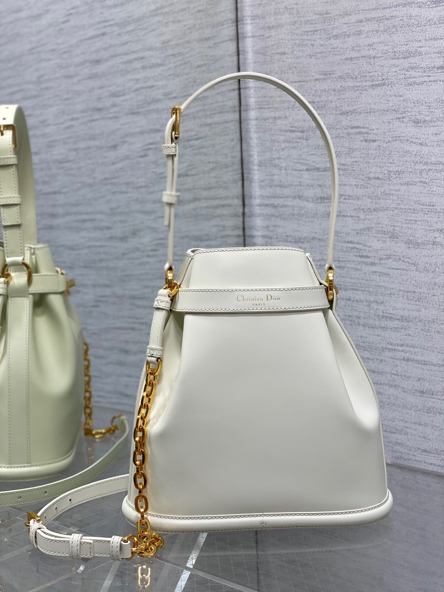 Dior C'est Medium Bag in White Saddle Calfskin