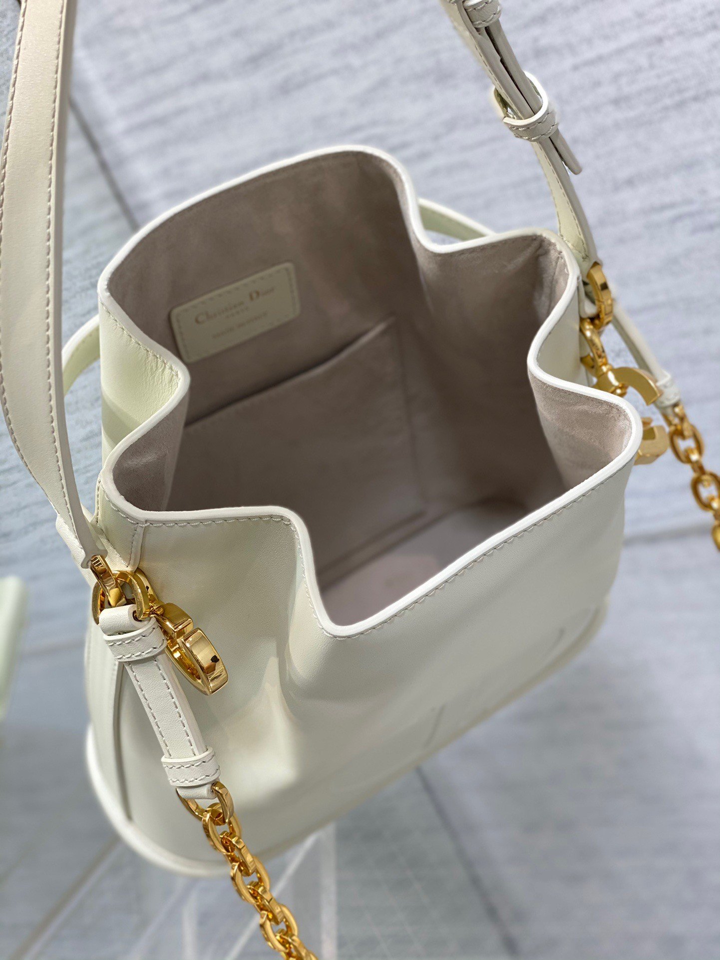 Dior C'est Medium Bag in White Saddle Calfskin