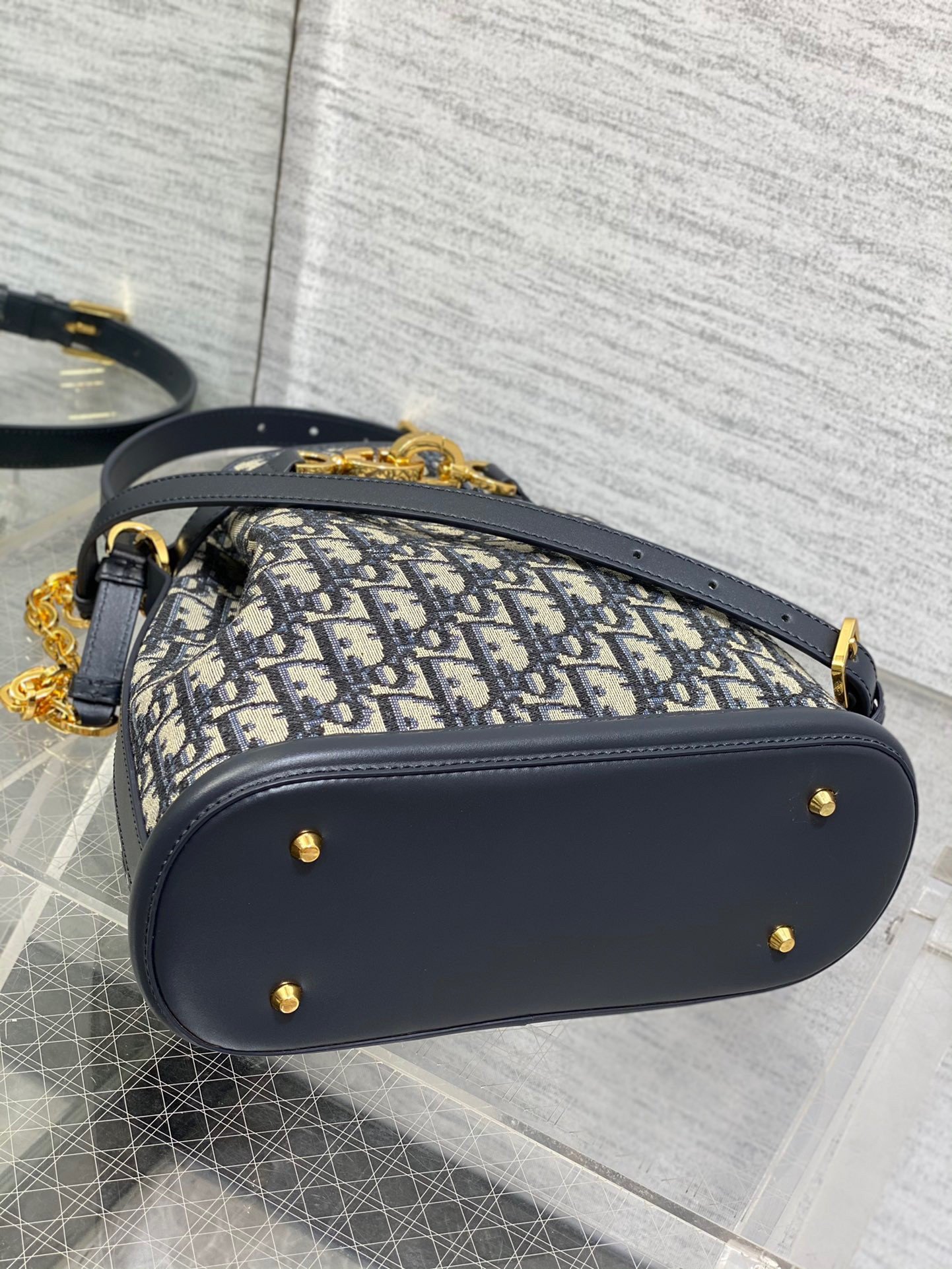 Dior C'est Medium Bag in Blue Oblique Jacquard