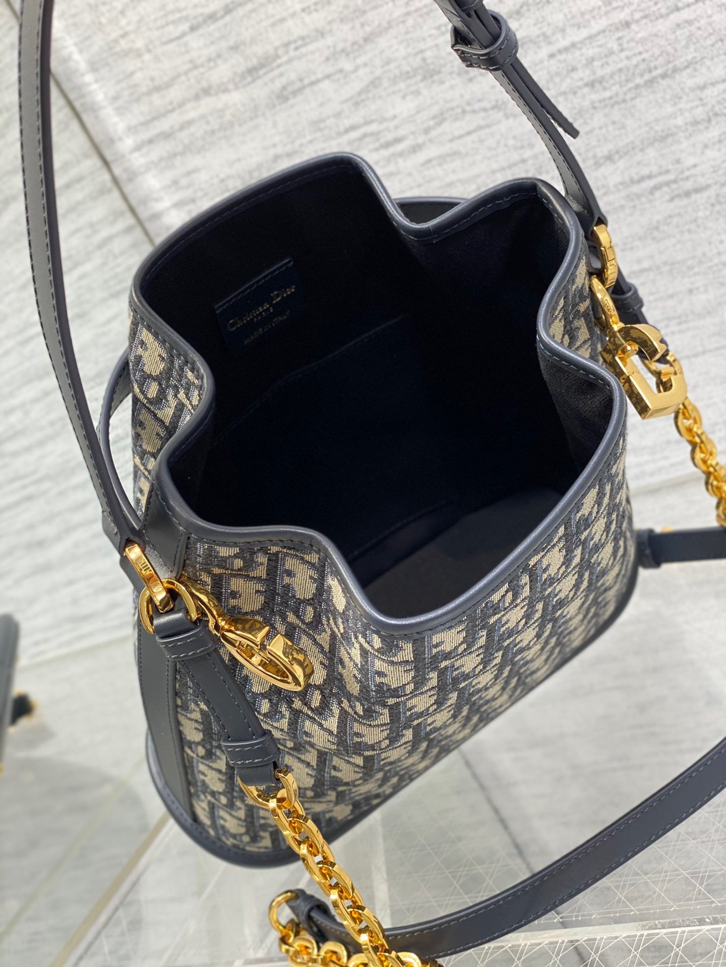 Dior C'est Medium Bag in Blue Oblique Jacquard