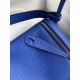 Hermes Lindy 26 Handmade Bag In Blue Electric Clemence Leather