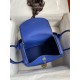 Hermes Lindy 26 Handmade Bag In Blue Electric Clemence Leather