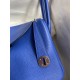 Hermes Lindy 26 Handmade Bag In Blue Electric Clemence Leather