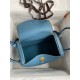 Hermes Lindy 26 Handmade Bag In Blue Jean Clemence Leather