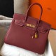 Hermes Birkin 30 Bag in Bordeaux Clemence Leather with GHW