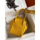 Hermes Lindy 26 Handmade Bag In Jaune Ambre Clemence Leather