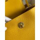 Hermes Lindy 26 Handmade Bag In Jaune Ambre Clemence Leather