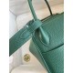 Hermes Lindy 26 Handmade Bag In Malachite Clemence Leather