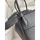 Hermes Lindy 26 Handmade Bag In Black Clemence Leather